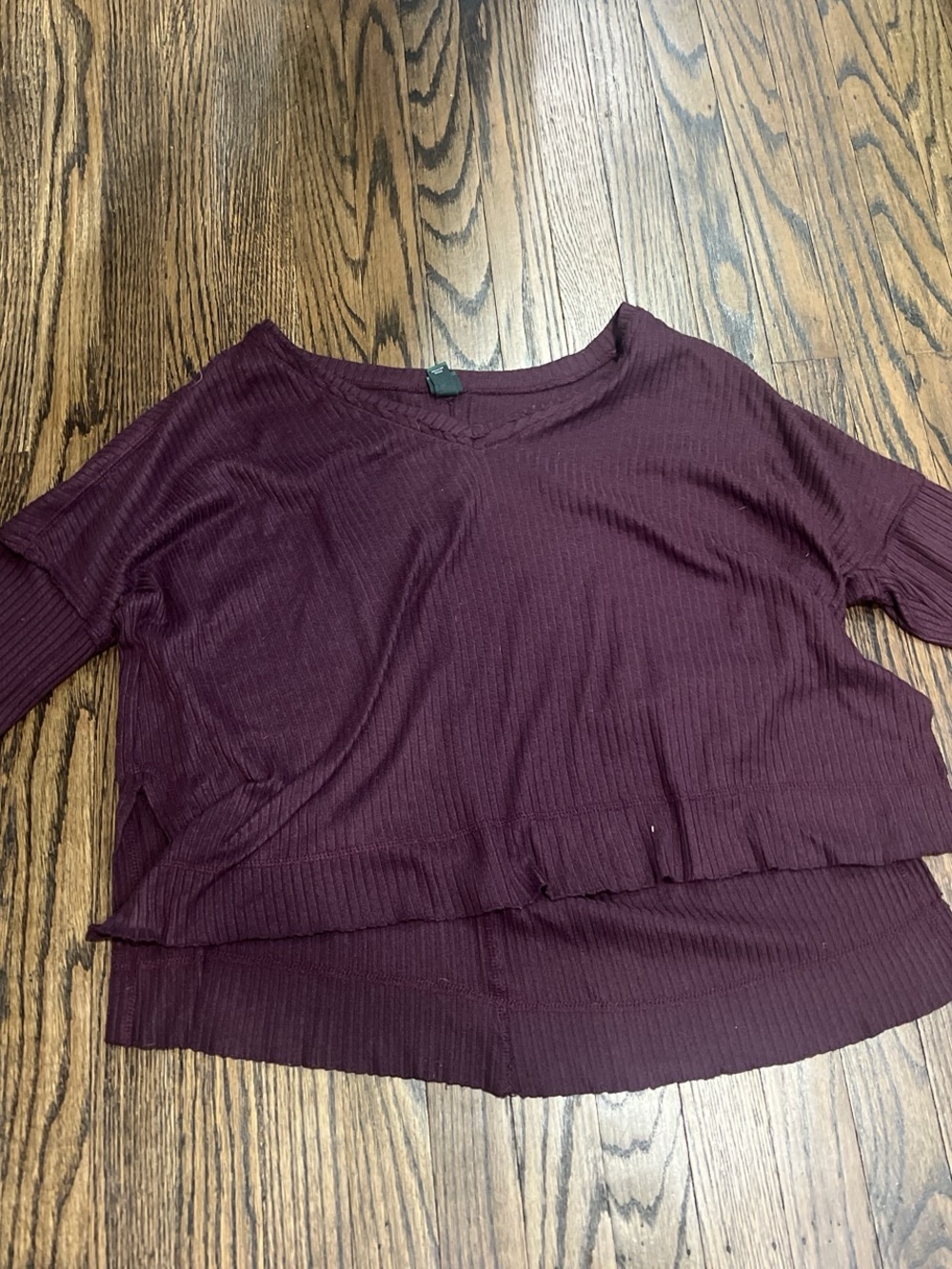 Target Womens Ribbed Layered Off-the-Shoulder Sweater in Burgundy